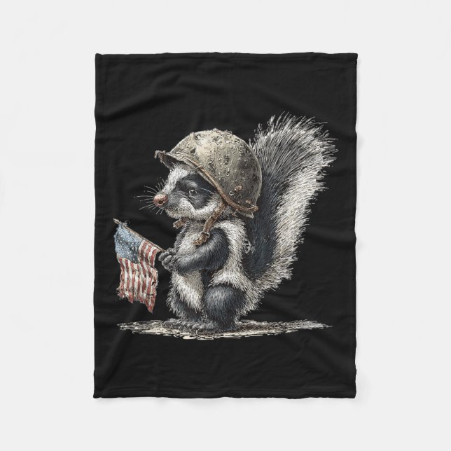 Couverture Polaire Superbe Costume De Skunk Dans L'Air Militaire (Devant)