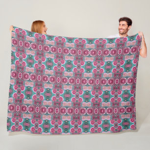 Couverture Polaire Superbe motif rose à l'aspect vintage
