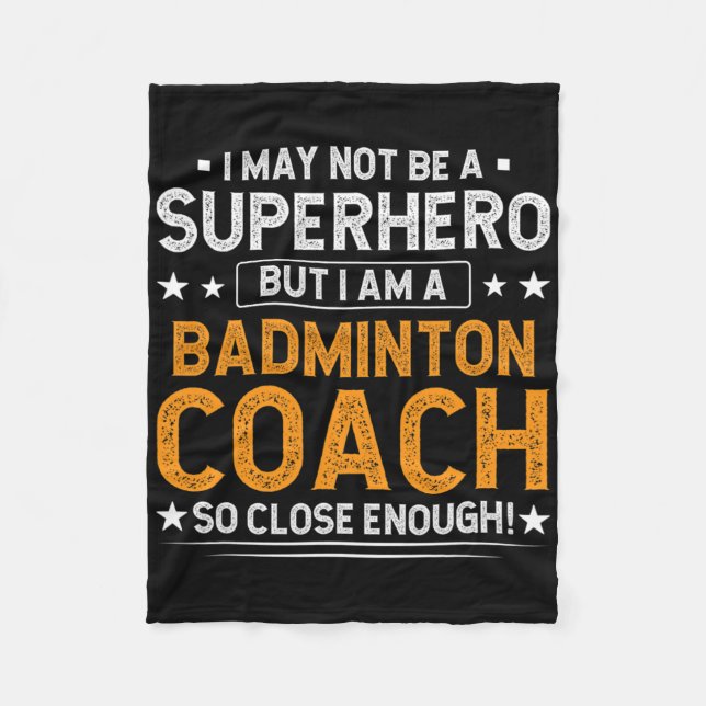 Couverture Polaire Superhero Badminton Entraîneur Funny Badminton Ent (Devant)