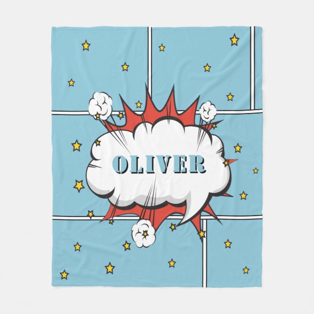 Couverture Polaire Superhero Comic Speech Bubble Boy Photo (Devant)