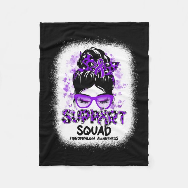 Couverture Polaire Support Squad Messy Bun Butterfly Purple Ribbon Wi (Devant)