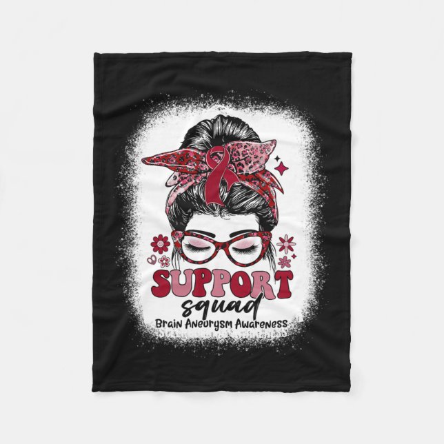 Couverture Polaire Support Squad Messy Bun Cerveau Aneurysme (Devant)