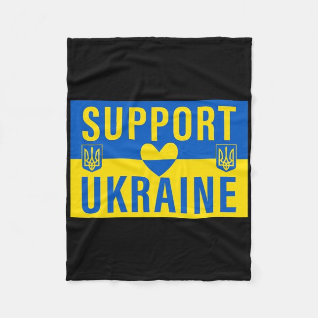 Couverture Polaire Support Ukraine Flag With Heart  (Devant)