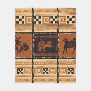 Couverture Polaire sur le thème de la Grèce antique sous forme d'un
