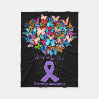 Couverture Polaire Surdose de tournesol violet de papillon