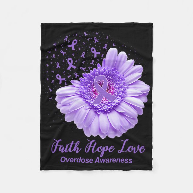 Couverture Polaire Surdose de tournesol violet de papillon (Devant)