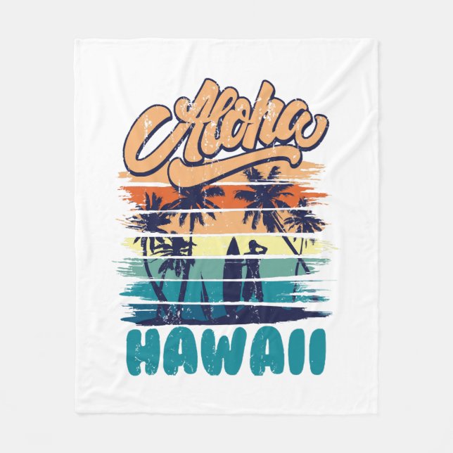 Couverture Polaire Surf - Aloha Hawaï (Devant)