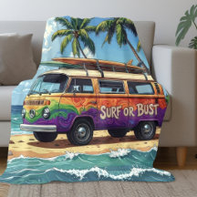 Surf ou rien Bus de plage Hippie Rétro Groovy Surf