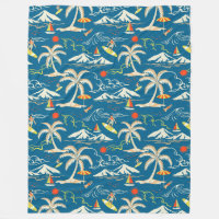 Surf tropical île motif à thème