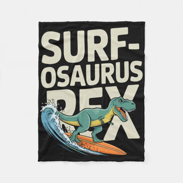 Couverture Polaire Surfosaurus Rex Dinosaure de surf drôle  (Devant)