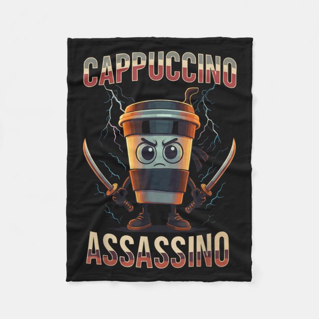 Couverture Polaire Surreal Italian Brainrot Cappuccino Ino Funny Meme (Devant)