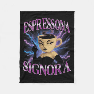 Couverture Polaire Surreal Italian Brainrot Meme Espressona Signora F