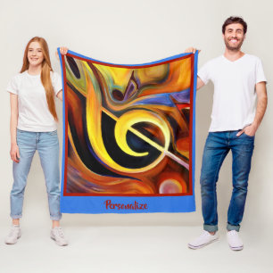 Couverture Polaire Surreal Musical Clef Notes Rendition de peinture