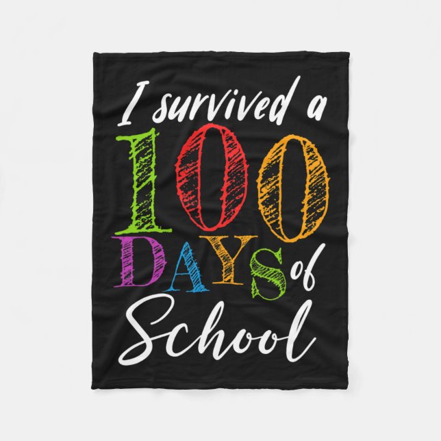 Couverture Polaire Survécu 100 Jours D'École Pour Enseignant Et Étudi (Devant)