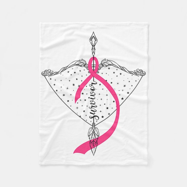 Couverture Polaire Survivant Bow Arrow Warrior Hope Pink Ribbon Breas (Devant)