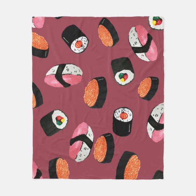 Couverture Polaire Sushi Onigiri Rolls : Illustration transparente (Devant)
