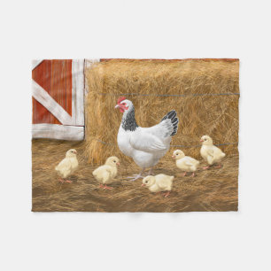Couverture Polaire Sussex Chicken Mama Hen et Chicks