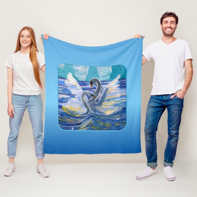 Couverture Polaire Swans "Art by Kids" (En situation)