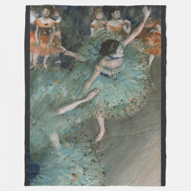 Couverture Polaire Swaying Dancer, Danseuse en vert par Edgar Degas (Devant)