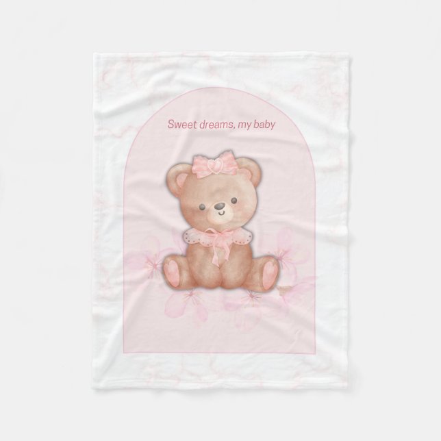Couverture Polaire Sweams Teddy Bear Imprimer | Nourriture pour bébé (Devant)