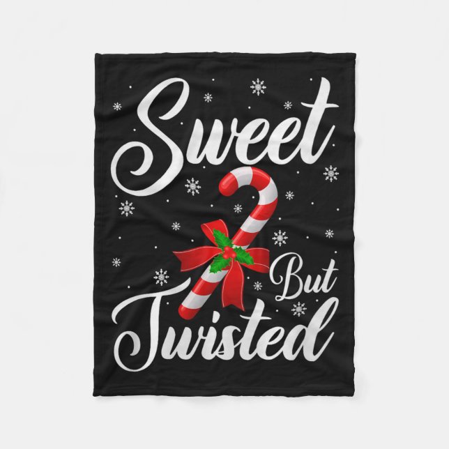 Couverture Polaire Sweet But Twisted Funny Christmas Candy Cane Premi (Devant)