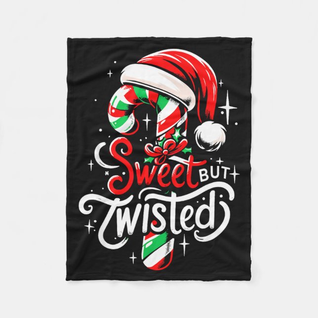 Couverture Polaire Sweet But Twisted Funny Christmas Candy Cane Xmas  (Devant)