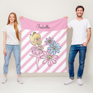 Couverture Polaire Sweet Cartoon Ballerina Girl