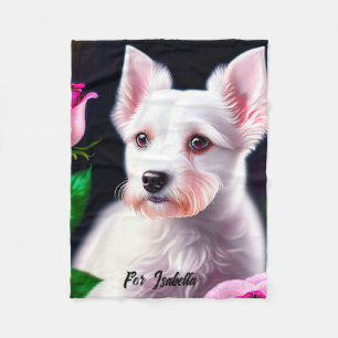 Couverture Polaire Sweet Chien Et Collection Rose
