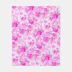 Couverture Polaire Sweet Cottage Purple et Rose Noël