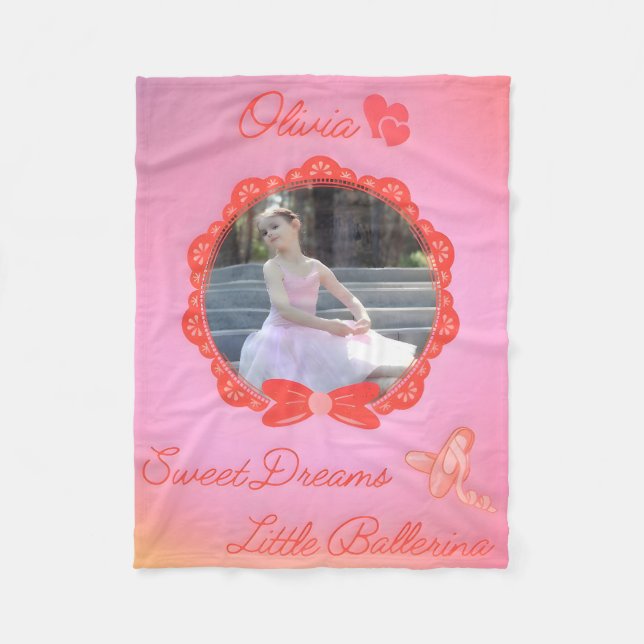 Couverture Polaire "Sweet Dreams Little Ballerina" (Devant)