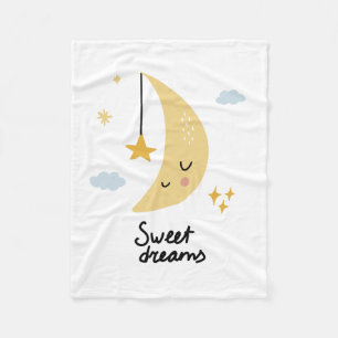 Couverture Polaire Sweet Dreams Moon & Stars