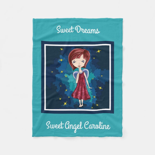 Couverture Polaire Sweet Dreams Sweet Angel, Personnalisé (Devant)
