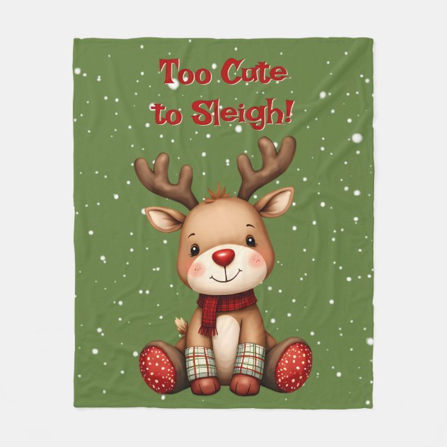 Couverture Polaire Sweet Reindeer Pair in Holiday Snowfall (Devant)