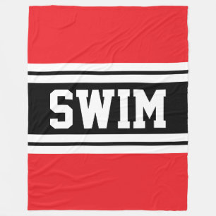 Couverture Polaire SWIM Bold Bright Red Black White Racing Stripes