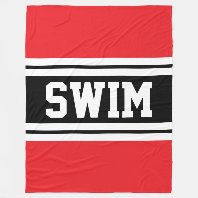 Couverture Polaire SWIM Bold Bright Red Black White Racing Stripes (Devant)