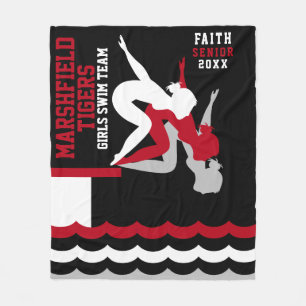 Couverture Polaire Swim Dive Team - Rouge et Noir