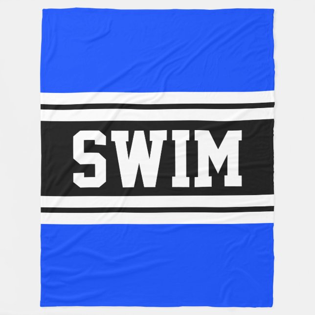 Couverture Polaire SWIM Gras Bleu Bleu Bleu Blanc Stripes De Course A (Devant)