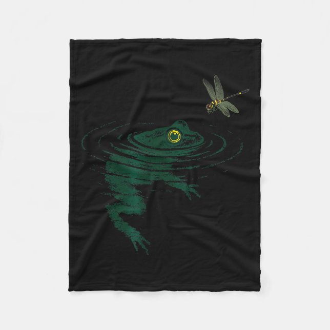 Couverture Polaire Swimming Frog,dragonfly Frog, Funny Animal Graphic (Devant)