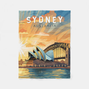 Couverture Polaire Sydney Australia Travel Art Vintage