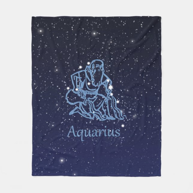 Couverture Polaire Symbole Aquarius Constellation et Zodiaque avec ét (Devant)