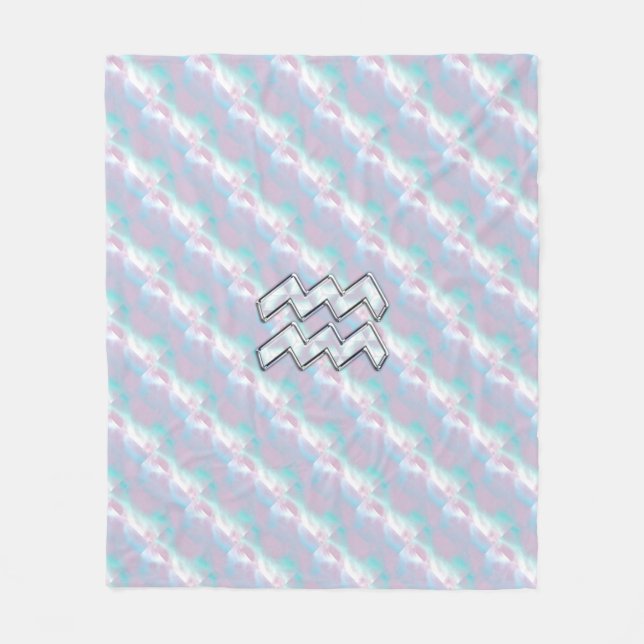 Couverture Polaire Symbole Aquarius Zodiac Pastels Mère du Décor Pear (Devant)
