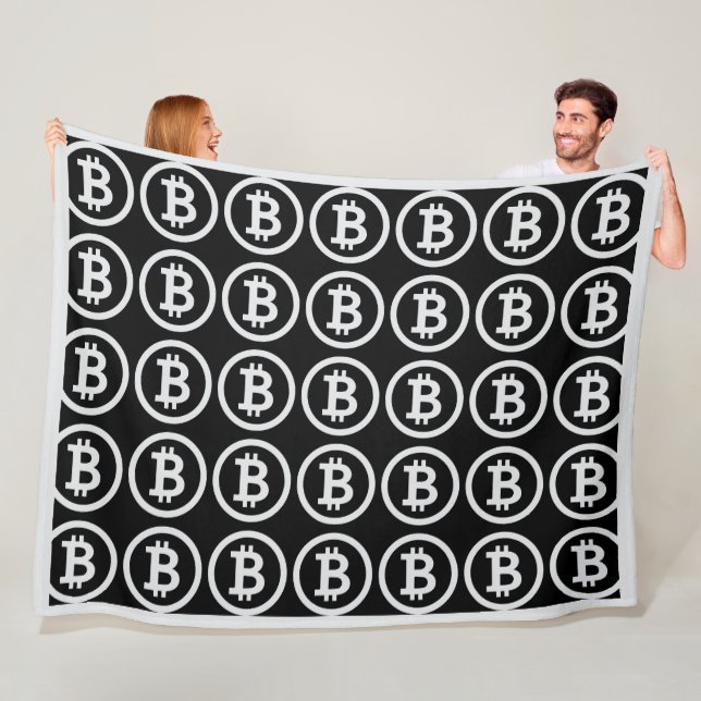 Couverture Polaire Symbole Bitcoin B Dollar Crypto polaire Blanche (En situation)
