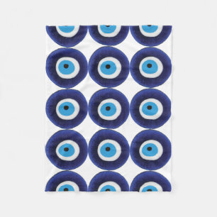 Couverture Polaire Symbole bleu de perle d'amulette mauvaise de