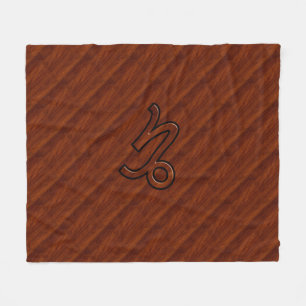 Couverture Polaire Symbole Capricorne moderne en Mahogany Style impri