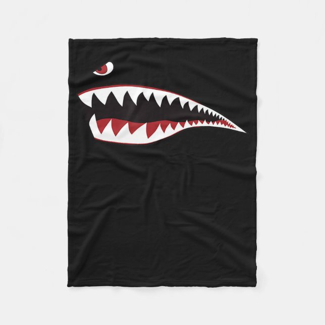Couverture Polaire Symbole d'art de la bouche de requin - Cadeau pour (Devant)