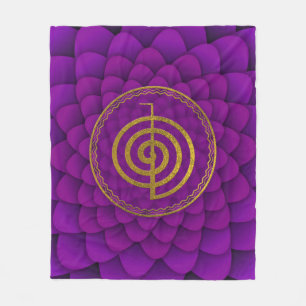 Couverture Polaire Symbole de Choku Rei d'or sur le lotus