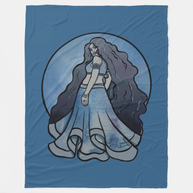 Couverture Polaire Symbole de la lune triple Wicca déesse (Devant)