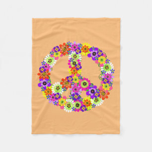 Couverture Polaire SYMBOLE DE LA PAIX FLEURIE EN Peach