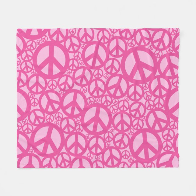 Couverture Polaire SYMBOLE DE LA PAIX Motif Rose (Devant (Horizontal))