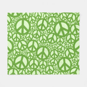 Couverture Polaire SYMBOLE DE LA PAIX Motif Vert